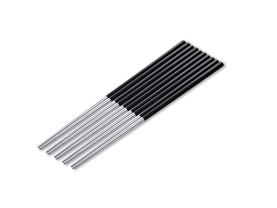 钛+碳合金六边形磨砂筷（5双装）